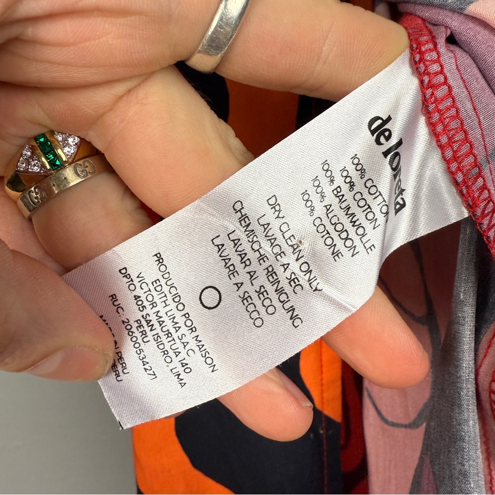 Tuckernuck De Loreta Puff Sleeve Printed Wrap Cotton Dress - Picture 8 of 8